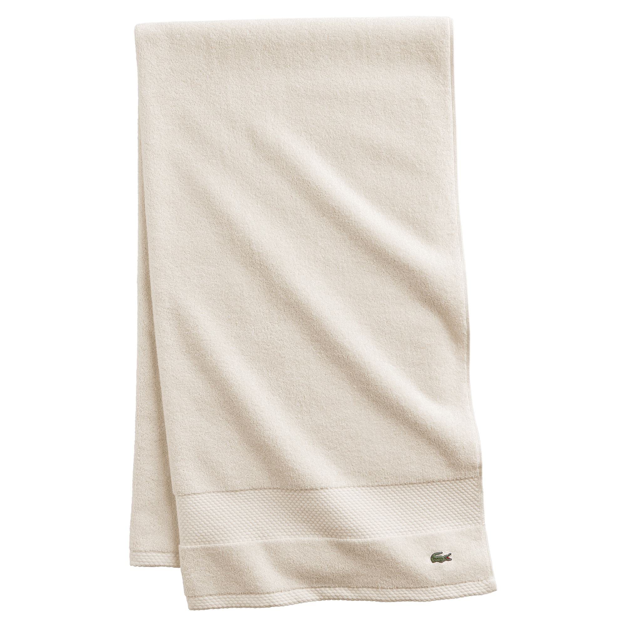 Lacoste Heritage Supima Cotton Bath Sheet, Chalk, 35' X 70'