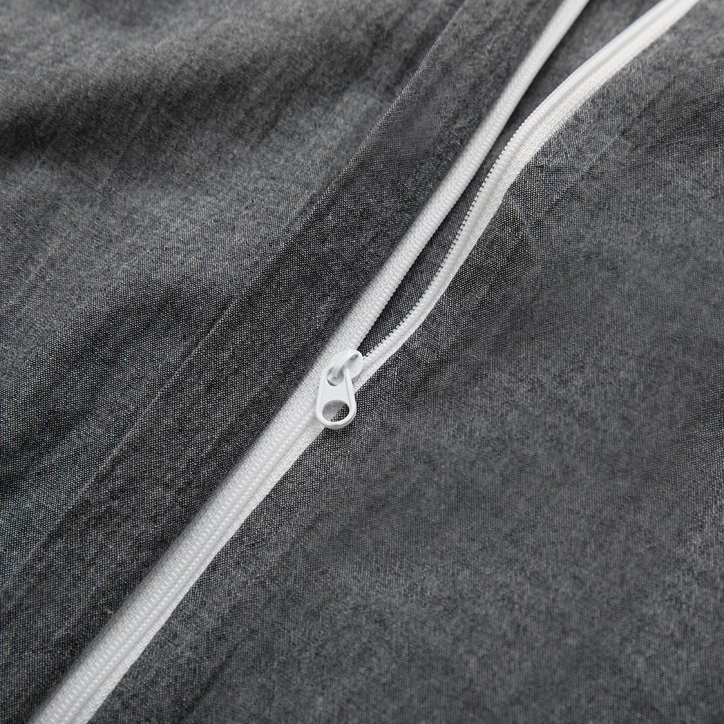 Lovque 100% Washed Cotton Duvet Cover Set, Linen Like Natural Bedding Set With Zipper Closure (No Comforter), 104X98 Inches, Cal