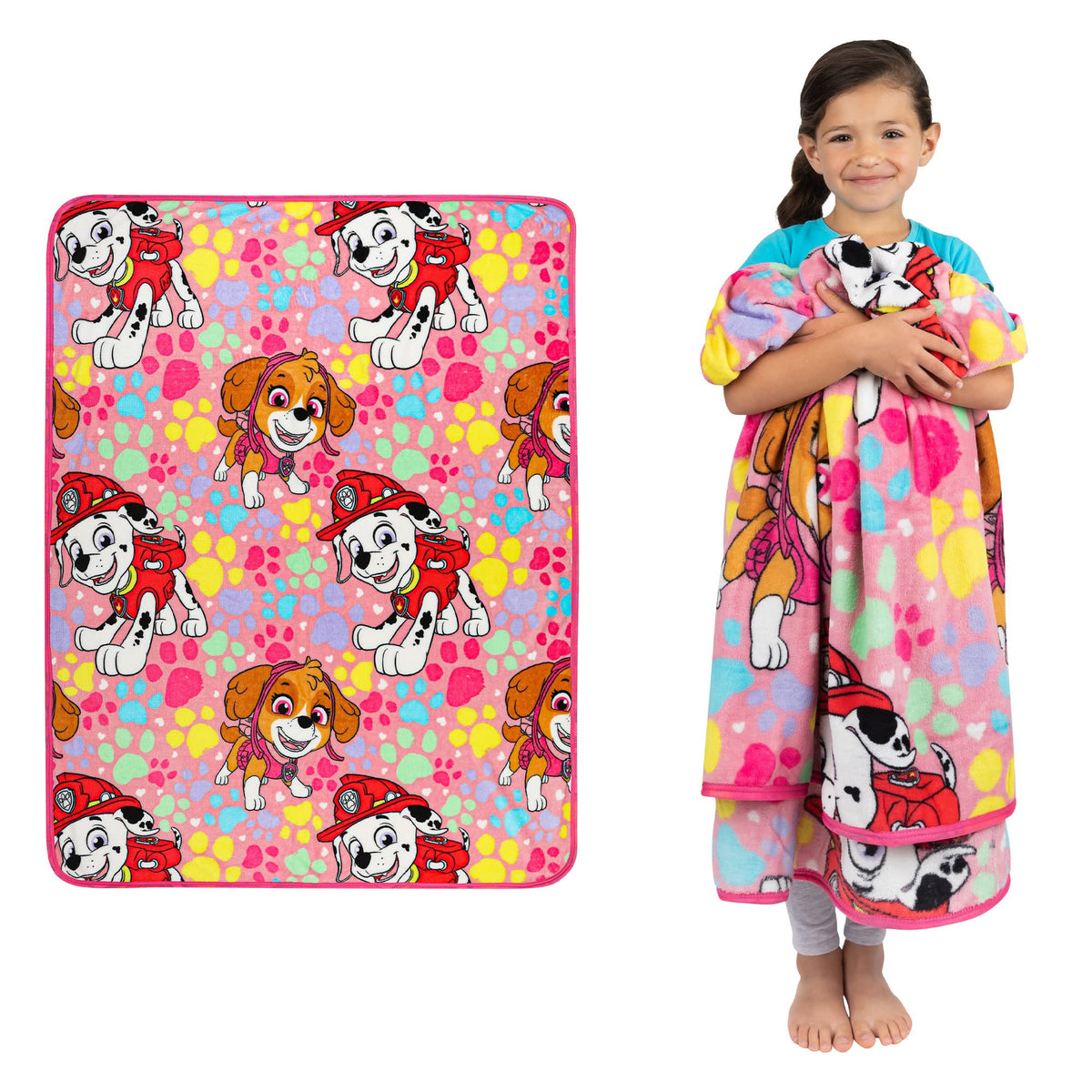 Franco Kids Bedding Super Soft Plush Throw Blanket, 46 In X 60 In, Paw Patrol Girls