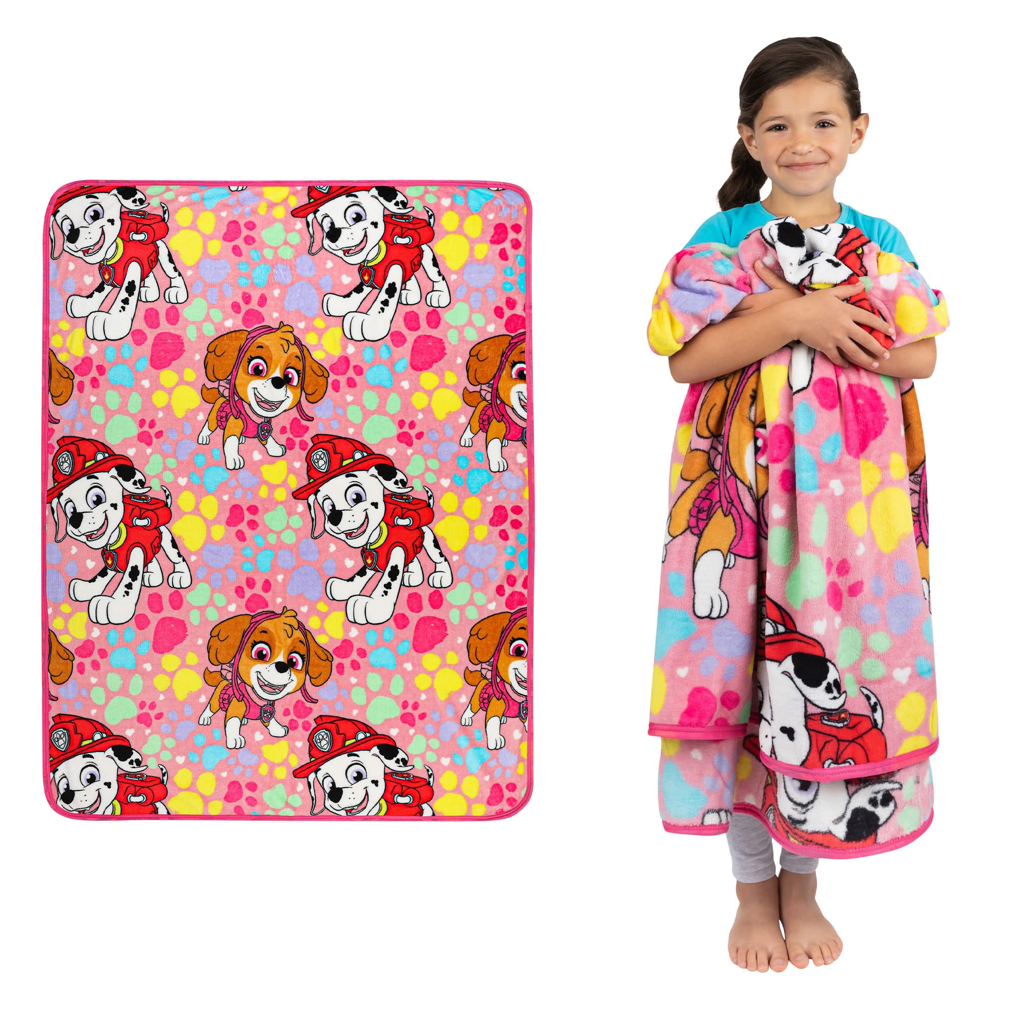 Franco Kids Bedding Super Soft Plush Throw Blanket, 46 In X 60 In, Paw Patrol Girls