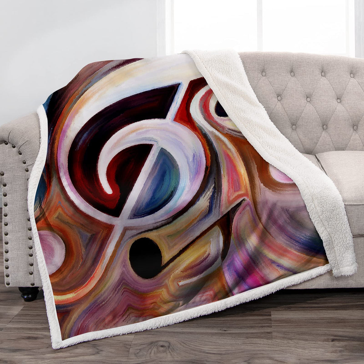 Jekeno Art Musical Notes Blanket - Soft Cozy Warm Plush Sherpa Throw Blankets For Music Lover Birthday For Musicians Kids Boys G