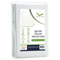 Hudson Comfort 20X20 Pillow Protector - 100% Waterproof, Prevents Feathers From Popping, European Square Zippered Pillow Covers