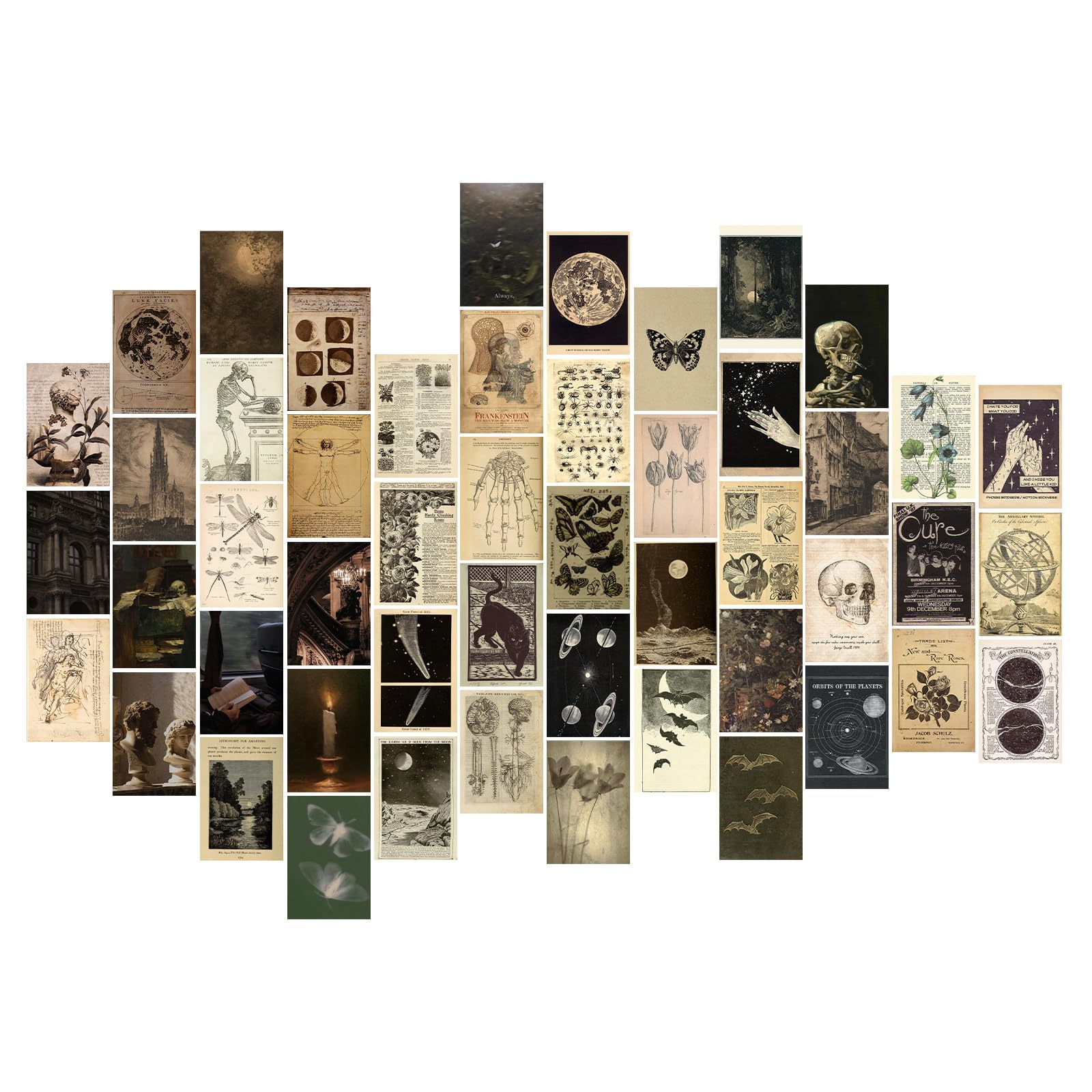 TWNSLLA Vintage Gothic Decor for Home,Dark Academia Wall Art Prints,Gothic Wall Art Goth Posters,Moody Dark Academia Room Decor 