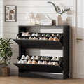 Xixini Shoe Storage Cabinet for Entryway with 2 Flip Drawers, Wood Freestanding Hidden Shoe Storage, Sturdy Narrow Slim Shoe Org