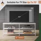 Wlive Tv Stand Up To 70 Inch Tv, 63' Entertainment Center, Tv Media Console With 3-Tier Storage Shelves For Living Room And Bedroom, White