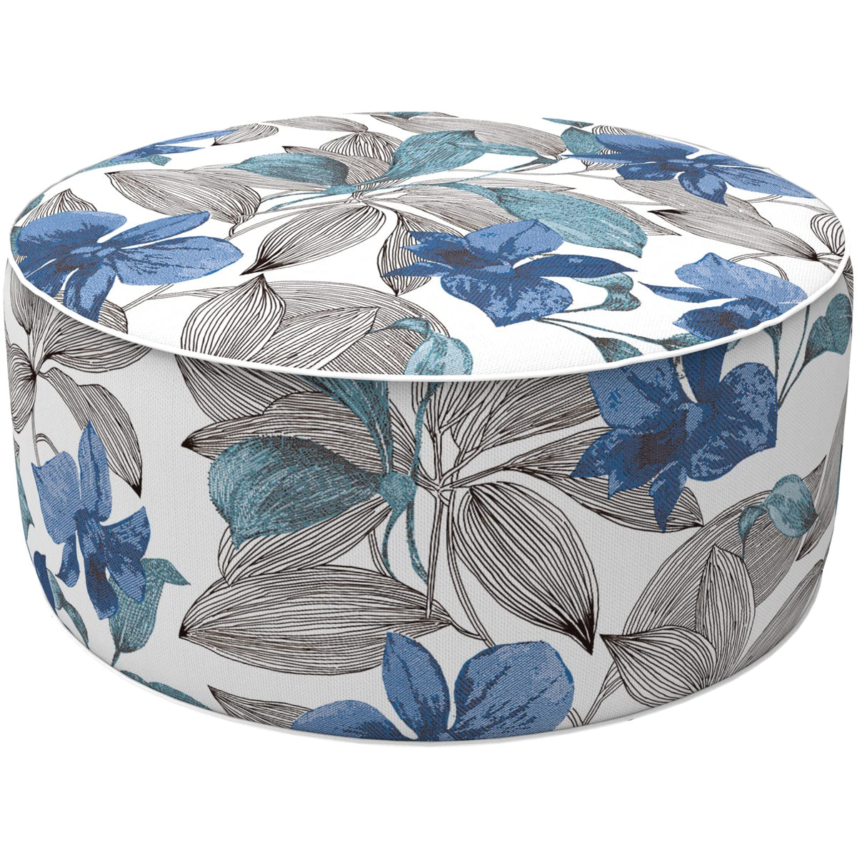 Lvtxiii Inflatable Stool Ottoman Footrest With Handle, All Weather Footrest Seat, Indoor Or Outdoor Pouf For Home Patio Garden And Camping Use, D21 X H9, Clemens Noir Blue