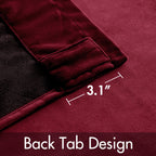 Miulee Velvet Curtains 108 Inches Long 2 Panels - Luxury Blackout Curtains For Bedroom Living Room Thermal Insulated Super Soft Christmas Decor Window Drapes Rod Pocket & Back Tab, Burgundy Red