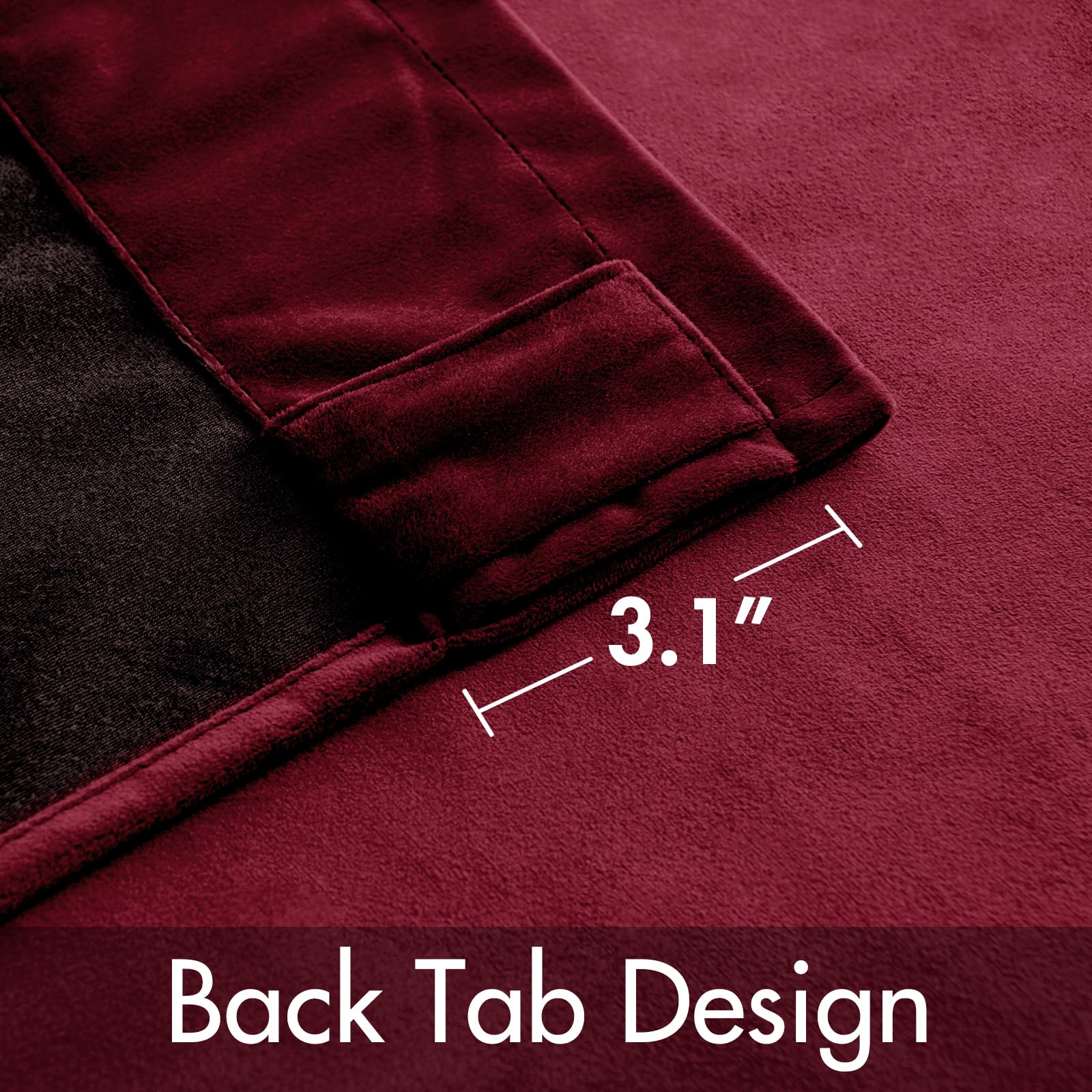 Miulee Velvet Curtains 96 Inches 2 Panels - Luxury Blackout Curtains For Bedroom Living Room Thermal Insulated Super Soft Christmas Window Drapes Rod Pocket & Back Tab, Burgundy Red, W52 X L96 Inches