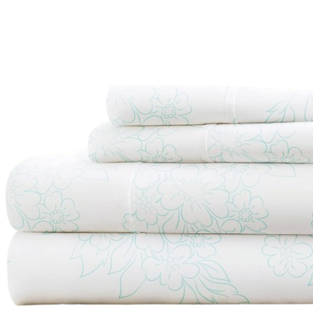 Linen Market 3 Piece Twin Bedding Sheet Set (Aqua Vine) - Sleep Better Than Ever With These Ultra-Soft & Cooling Bed Sheets For