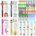 Sayglossy 60 Sets Inspirational Ballpoint Pens Gifts Bulk Funny Animal Customer Service Pens with Positive Bookmarks Employee Ap