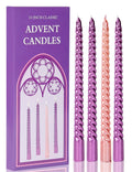 Walk Diary 10 inches Advent Candles Set of 4 Elegant Advent Candle Velas de Adviento Cat  lica Include 3 Purple 1 Pink Advent Ca