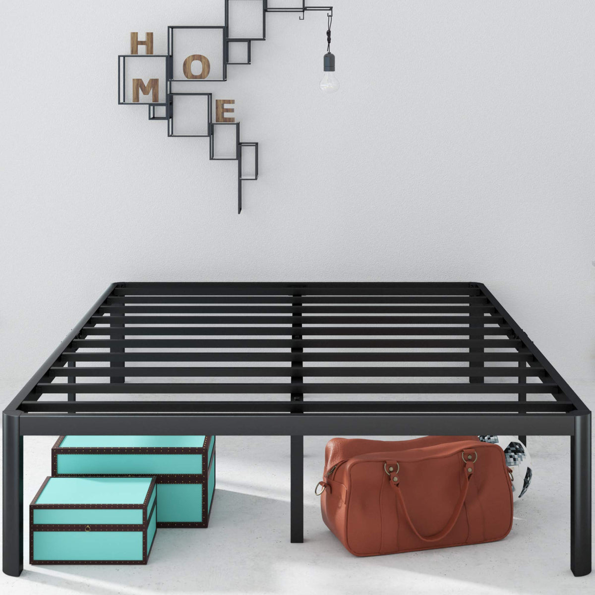 ZINUS Van 16 Inch Metal Platform Bed Frame / Steel Slat Support / No Box Spring Needed / Easy Assembly, Twin