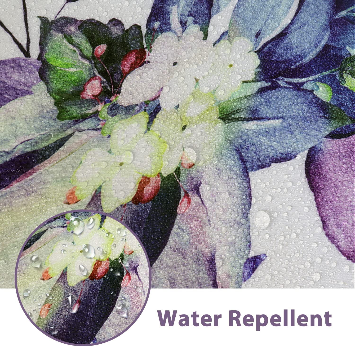 Nuseiis Blue Purple Eucalyptus Leaves Shower Curtains, Fabric Shower Curtain Modern Shower Curtain Sets, Stylish Floral Backgrou