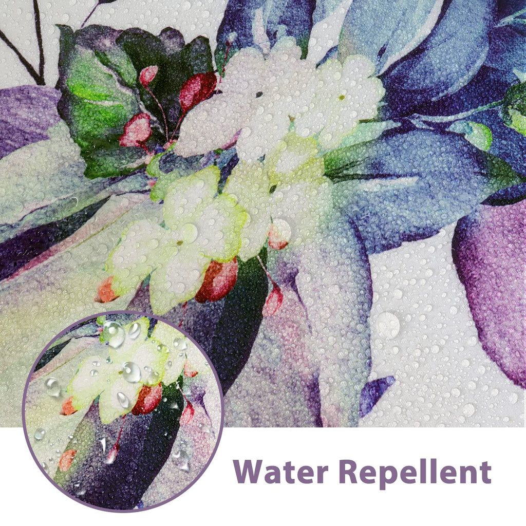 Nuseiis Long Blue Purple Shower Curtains 72 X 78, Fabric Tall Eucalyptus Leaves Shower Curtain Sets, Watercolor Floral Plant Bat