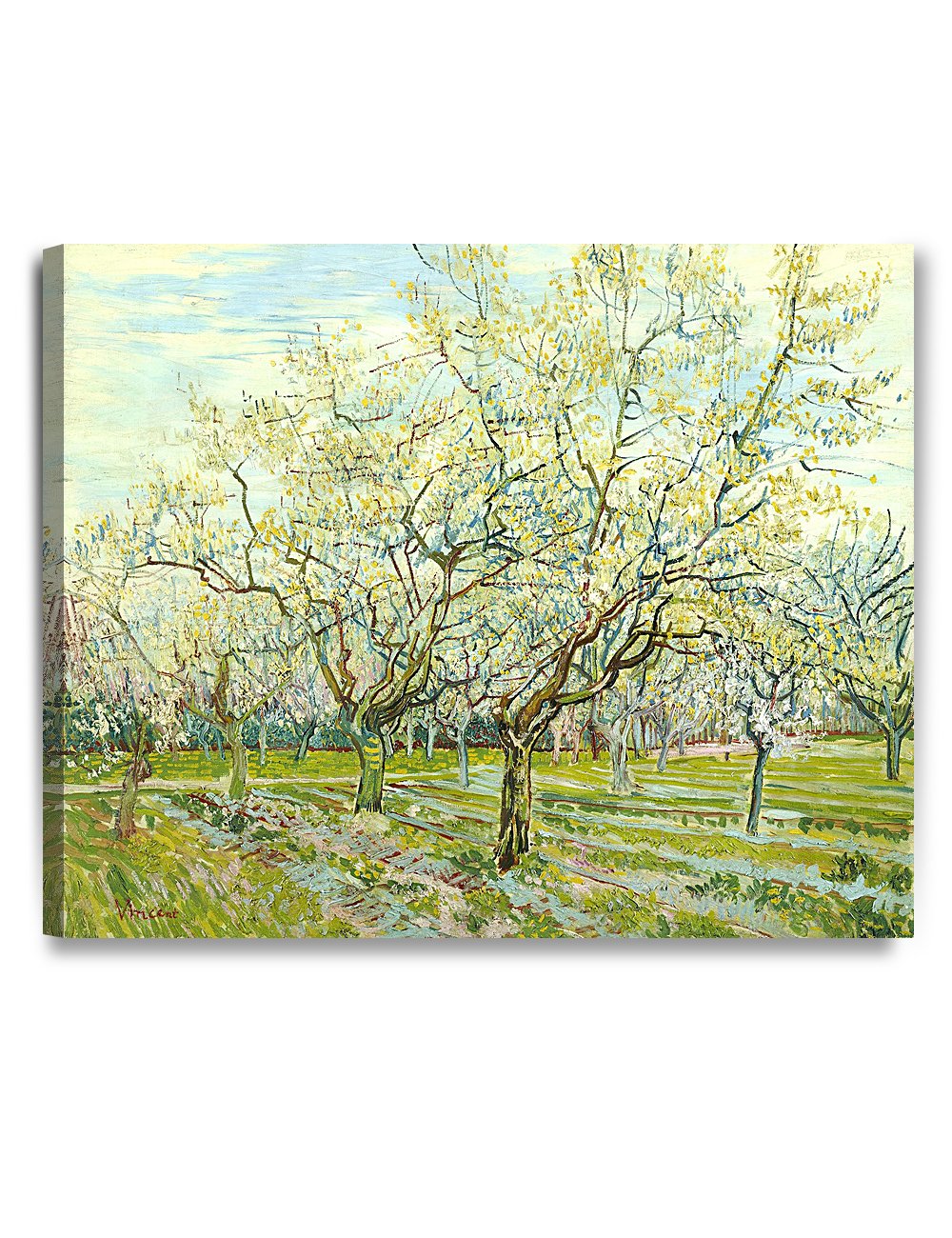 DECORARTS - The White Orchard, Vincent Van Gogh Reproductions. Giclee Canvas Print Wall Art for Home Wall Decor. 30x24x1.5 in