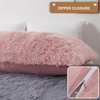 Mego Shaggy Plush Body Pillow Cover, Pink Faux Fur Fluffy Body Pillowcase, 20X54 Boho Fuzzy Full Body Pillow Case, Furry Rectang