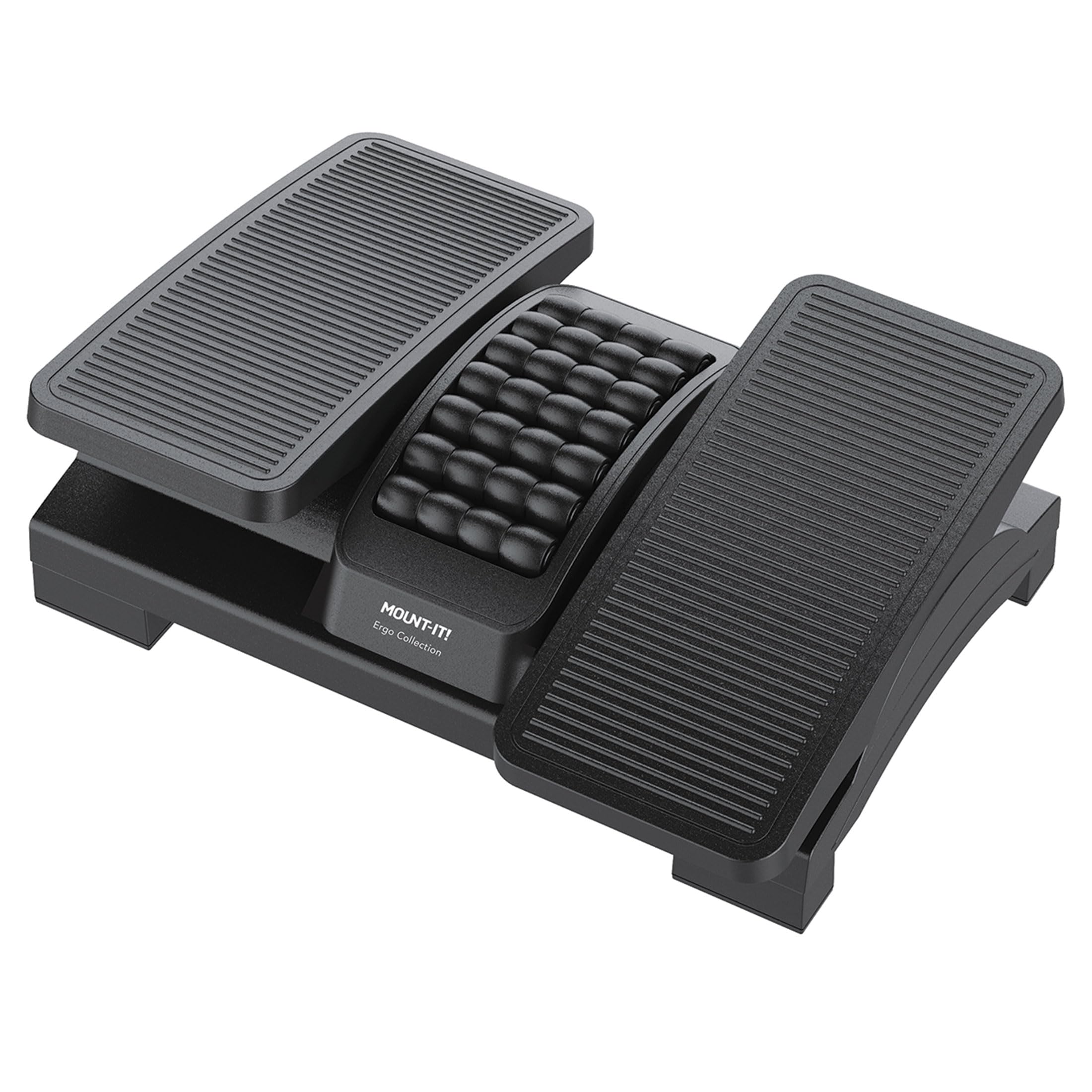 Mount-It! Ergonomic Footrest, Tilt Adjustable Individual Platforms, Height Adjustable Foot Rest with Massage Surface, Under Desk
