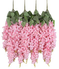 Duovlo Silk Wisteria Flower Artificial 2.13 Feet Hanging Wisteria Vine Fake Flower Bush String Home Party Wedding Decoration,Pac