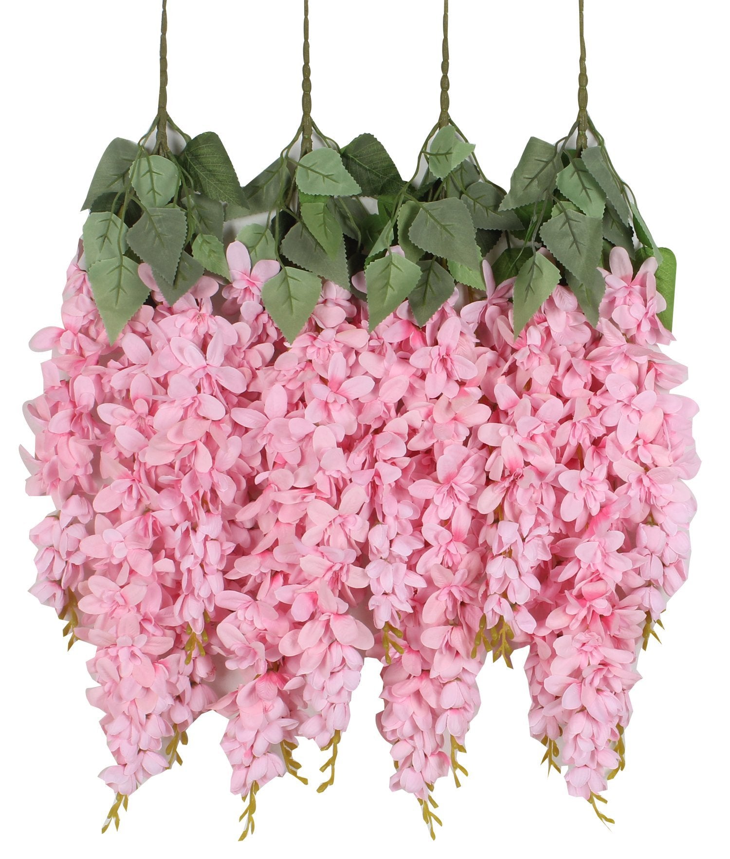Duovlo Silk Wisteria Flower Artificial 2.13 Feet Hanging Wisteria Vine Fake Flower Bush String Home Party Wedding Decoration,Pac