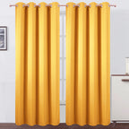 Lemomo Yellow Thermal Blackout Curtains/52 X 84 Inch/Set Of 2 Panels Room Darkening Curtains