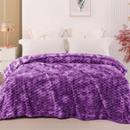 Exclusivo Mezcla Twin Size Soft Fleece Blanket, 90X66 Inches 3D Clouds Stylish Jacquard Velvet Blanket For Bed, Cozy Soft Lightw