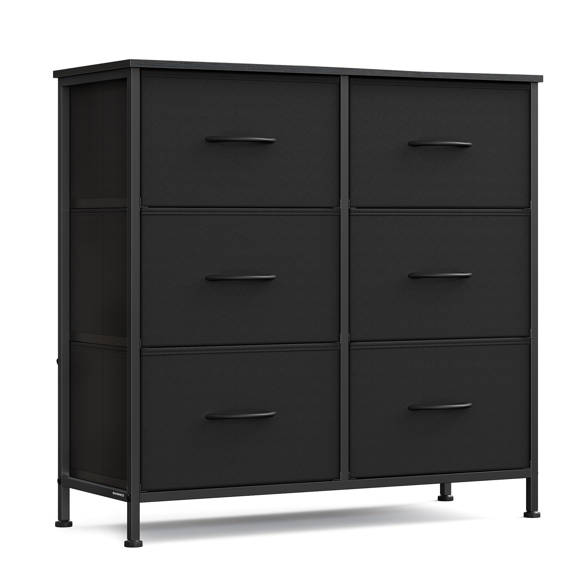 SONGMICS Dresser for Bedroom, Chest of Drawers, TV Stand, Steel, MDF, 6 Non-Woven Fabric Drawers, Storage Organizer Unit, Closet