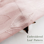 Homeideas Blush Pink Floral Sheer Curtains 84 Inches Long 2 Panels Embroidered Sheer Pattern Curtains Semi Sheer Window Curtains For Bedroom Living Room