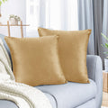 Nestl Throw Pillow Covers, Cozy Velvet Decorative Camel Gold Pillow Covers 20 X 20 Inches, Soft Solid Couch Pillow Covers For So