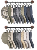 Mkono Hat Rack for Wall Hat Organizer for Baseball Caps Hanger with 20 Hooks Modern Metal Hat Holder Wall-Mounted Ball Caps Disp