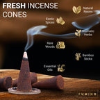Fumino Fresh Incense Cones Multipack Tropical Tastes Bundle 6 Boxes 120 Cones Masala Agarbatti Joss Scent Fragrance For Relaxati