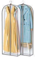 MISSLO 65 Clear Garment Bags for Hanging Clothes 4 Gusseted Dress Bags for Gowns Long Dress Cover for Closet Storage Dress Prote