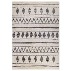 HomeRoots 531970 8 x 11 ft. Ivory & Black Geometric Shag Rectangle Area Rug