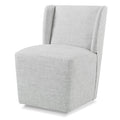 Kislot Upholstered Dining Chair With Casters Wingback Modern Side Armless Deskchair With Rollers For Diningroom Bedroom Livingro