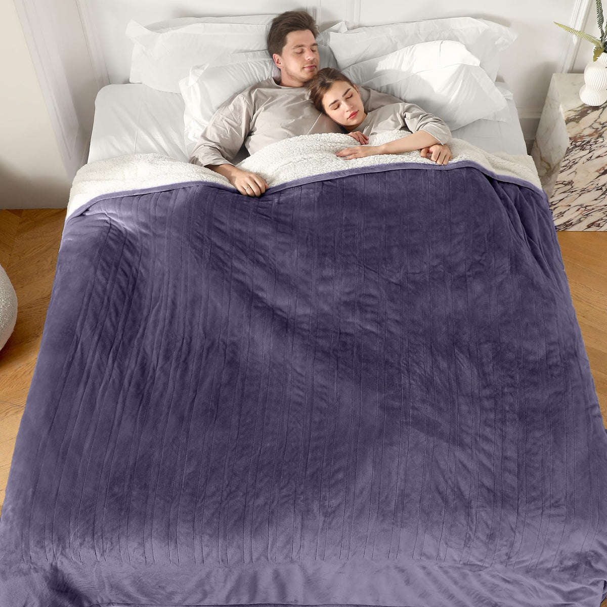 Estingo Queen Size Electric Blanket, 84''X90'' Queen Size Heated Blanket With 5 Heating Levels & 10 Hours Auto Off, Heating Blan