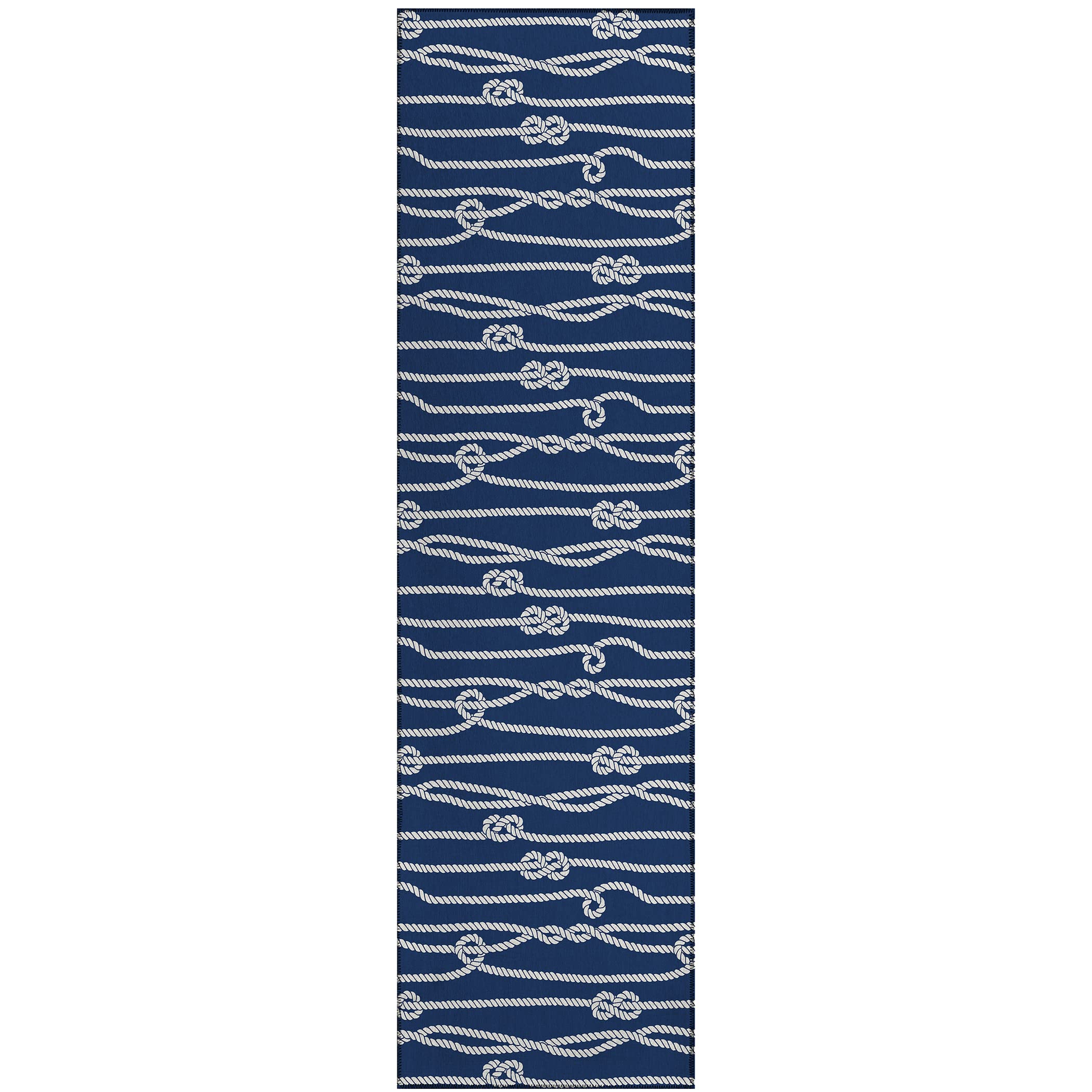 Addison Rugs Harpswell Ahp37 Blue 2'3" X 7'6" Indoor Outdoor Runner Rug, Easy Clean, Machine Washable, Non Shedding, Bedroom, Living Room, Dining Room, Kitchen, Patio Rug