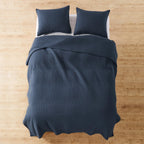 Levtex Home - Cross Stitch Navy Quilt Set - 100% Cotton - Twin/Twin Xl Quilt (68X86In.) + 1 Standard Sham (26X20In.) - Reversibl