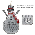 Metal Snowman Christmas Countdown Advent Calendar, Rustic Snowman Snowflake 24 Days Countdown To Christmas Snowman Table Top Wal
