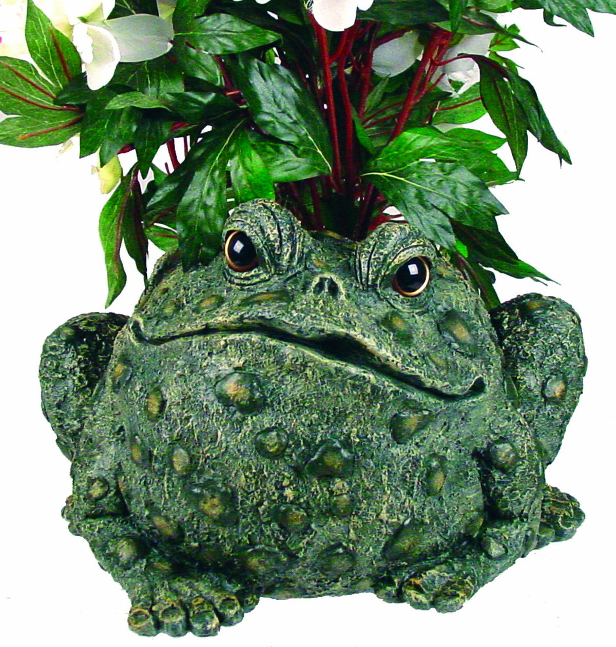 Toad Hollow Homestyles Extra Large Toad Planter 10.5' H Holds 6' W Pot, Natural Green