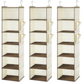 Leinuosen 6 Tier Shelf Hanging Closet Organizer Hanging Shelves for Closet with 2 Sturdy Hooks for Storage, for Dorm, 3 Pack, Fo