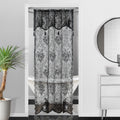 Warm Home Designs Black Stall Shower Curtain 36 x 72 Inches with Attached Valance & 4 Tassels. Luxury Lace Small Shower Curtain 