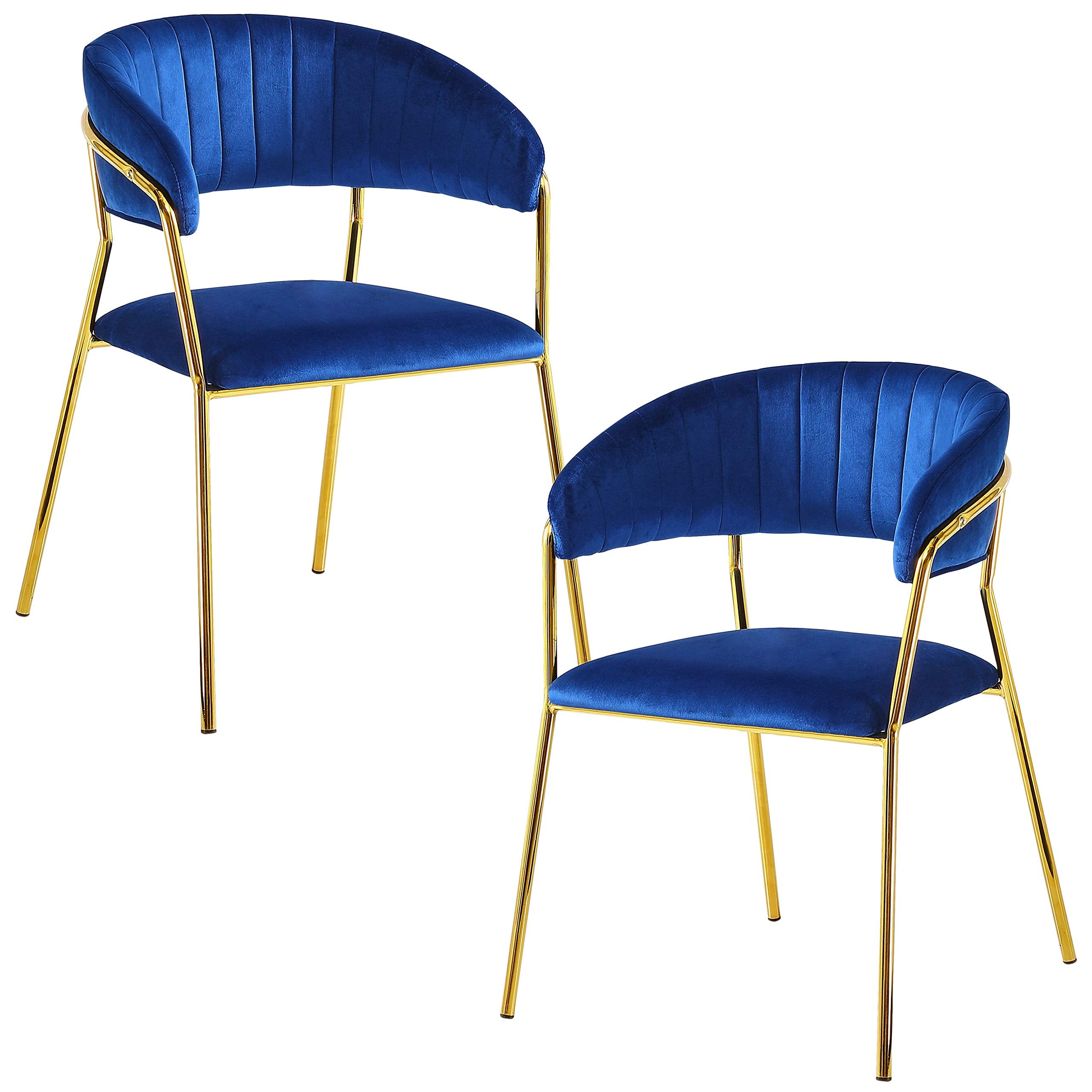 Best Master Furniture Tracy Modern Dining Chair, Set Of 2, Navy Blue