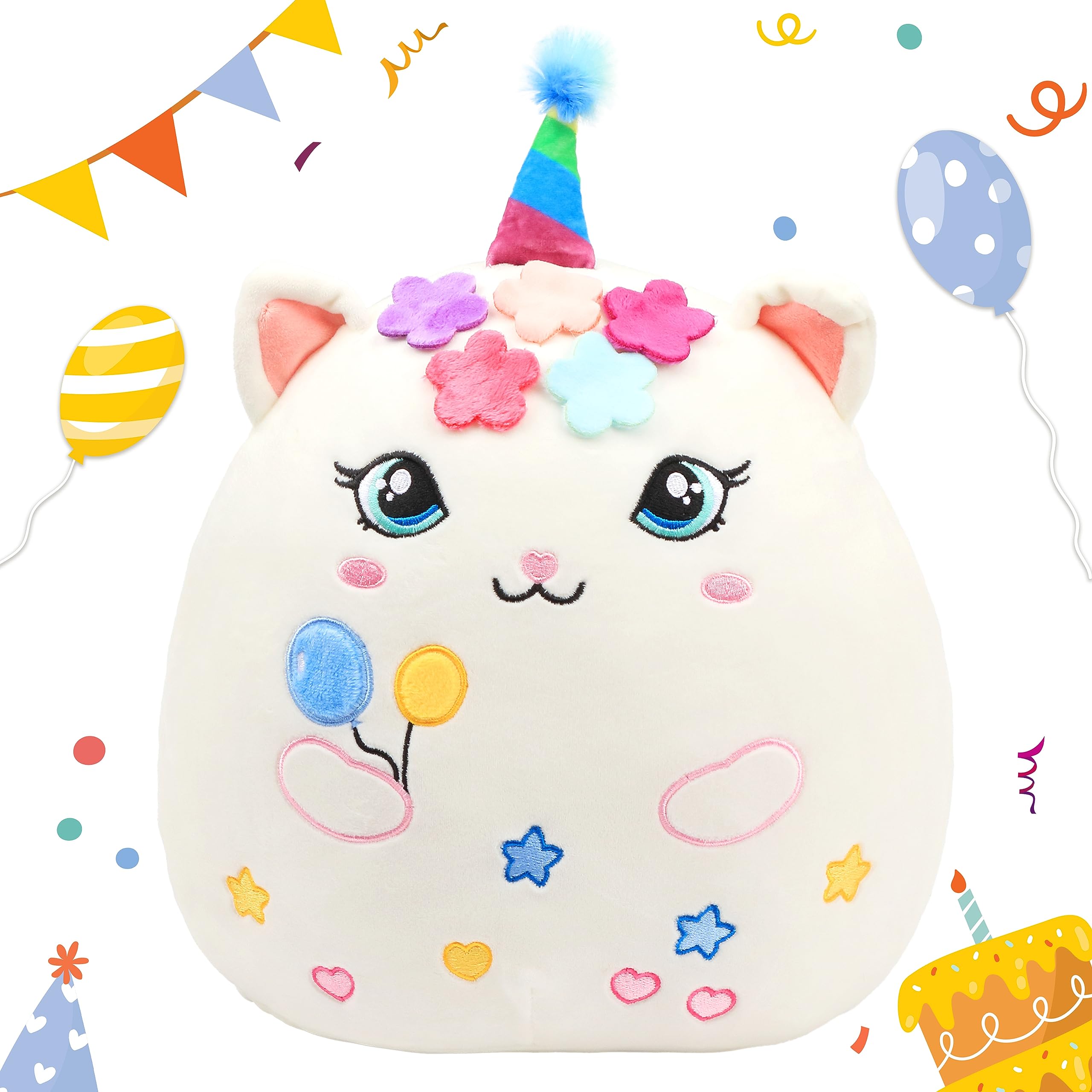 Easfan 12 ' ' Birthday Princess Kitty Plush Pillow Soft Kitty Plush Toy Cute Cat Stuffed Animal Home Room Decoration Birthday Gi