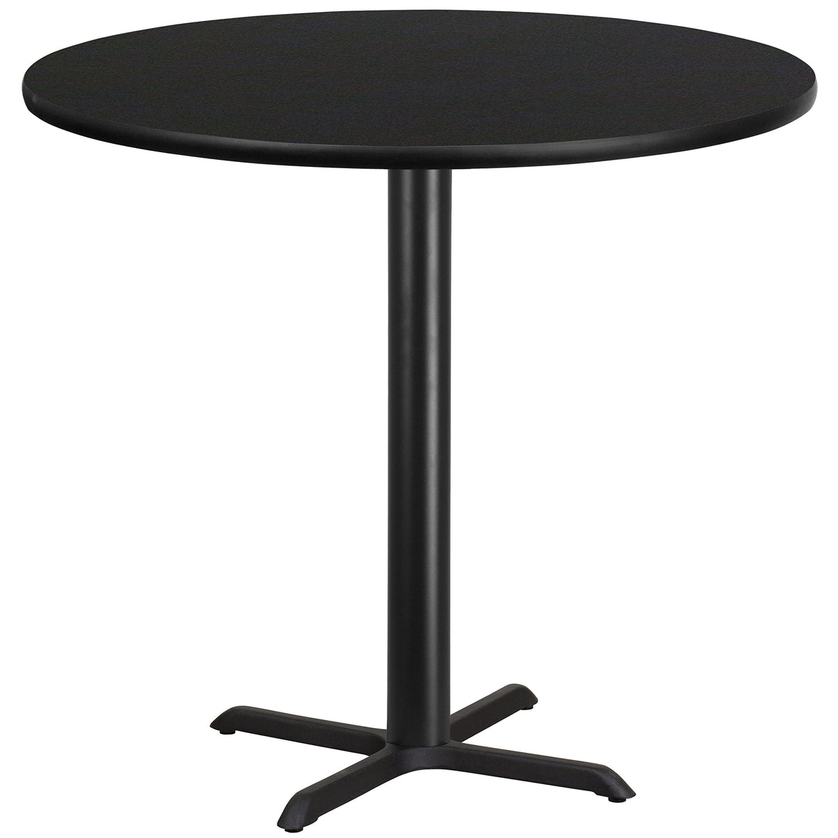 Flash Furniture Stiles 42'' Round Black Laminate Table Top with 33'' x 33'' Bar Height Table Base