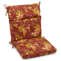 Blazing Needles Spun Polyester Patterned Outdoor Squared Seat/Back Chair Cushion, 20 x 42, Passion Ruby