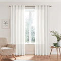 MEETBILY Ivory Linen Curtains 96 Inches Long for Living Room 2 Panel Set Back Tab Modern Farmhouse Boho Linen Drapes Off White S