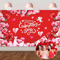 CCINEE Large 71 X 43 Inch Happy Galentines Day Backdrop Banner, Red Pink Galentines Day Backdrop for Valentine's Day Girls Theme