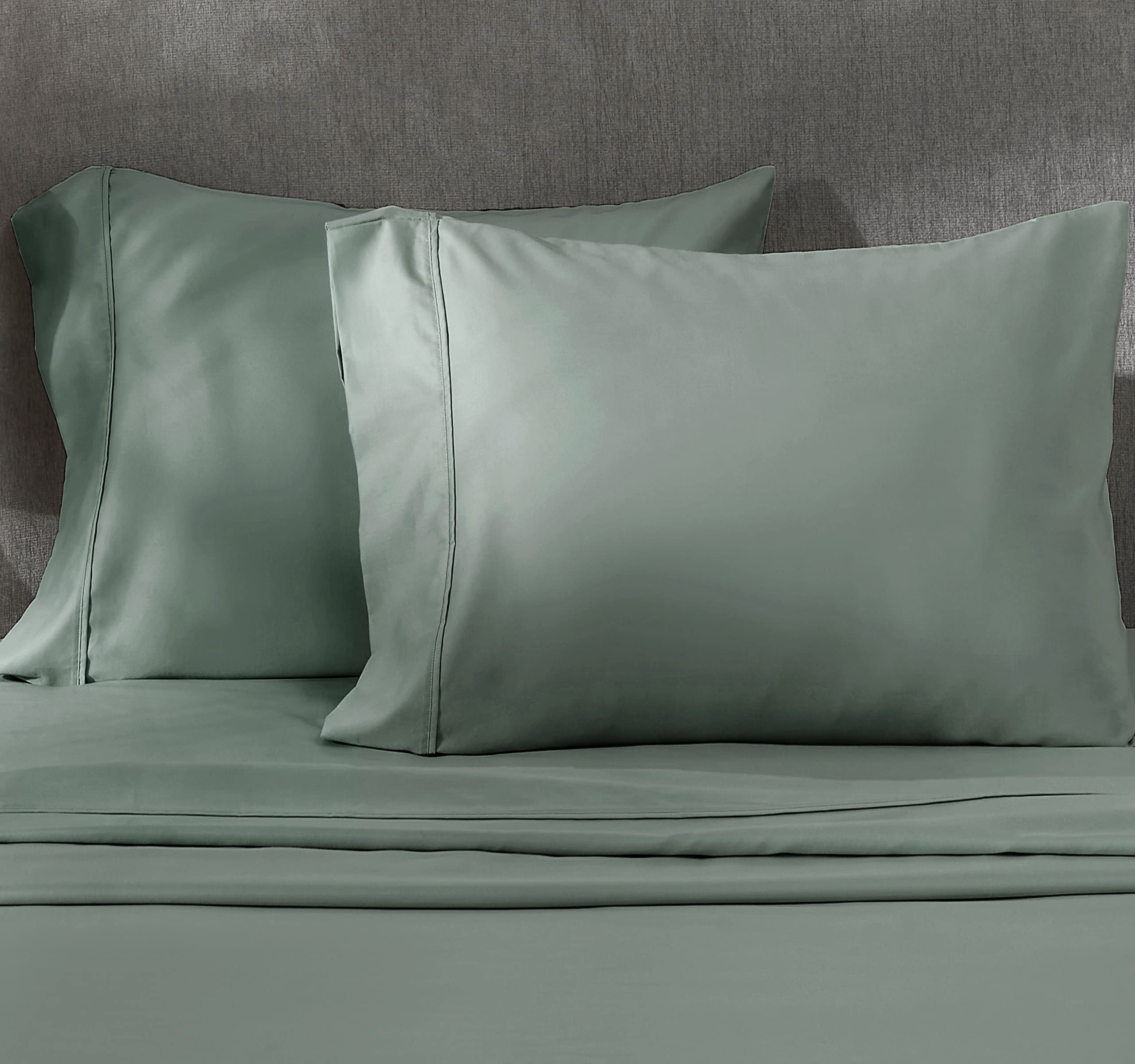 California Design Den 100% Cotton Pillowcases, Pillow Case Set Of 2, Fits Standard & Queen Pillows, Luxury 400 Thread Count Sateen Pillowcases, Match With Our 400 Thread Count Sheets (Sage Green)