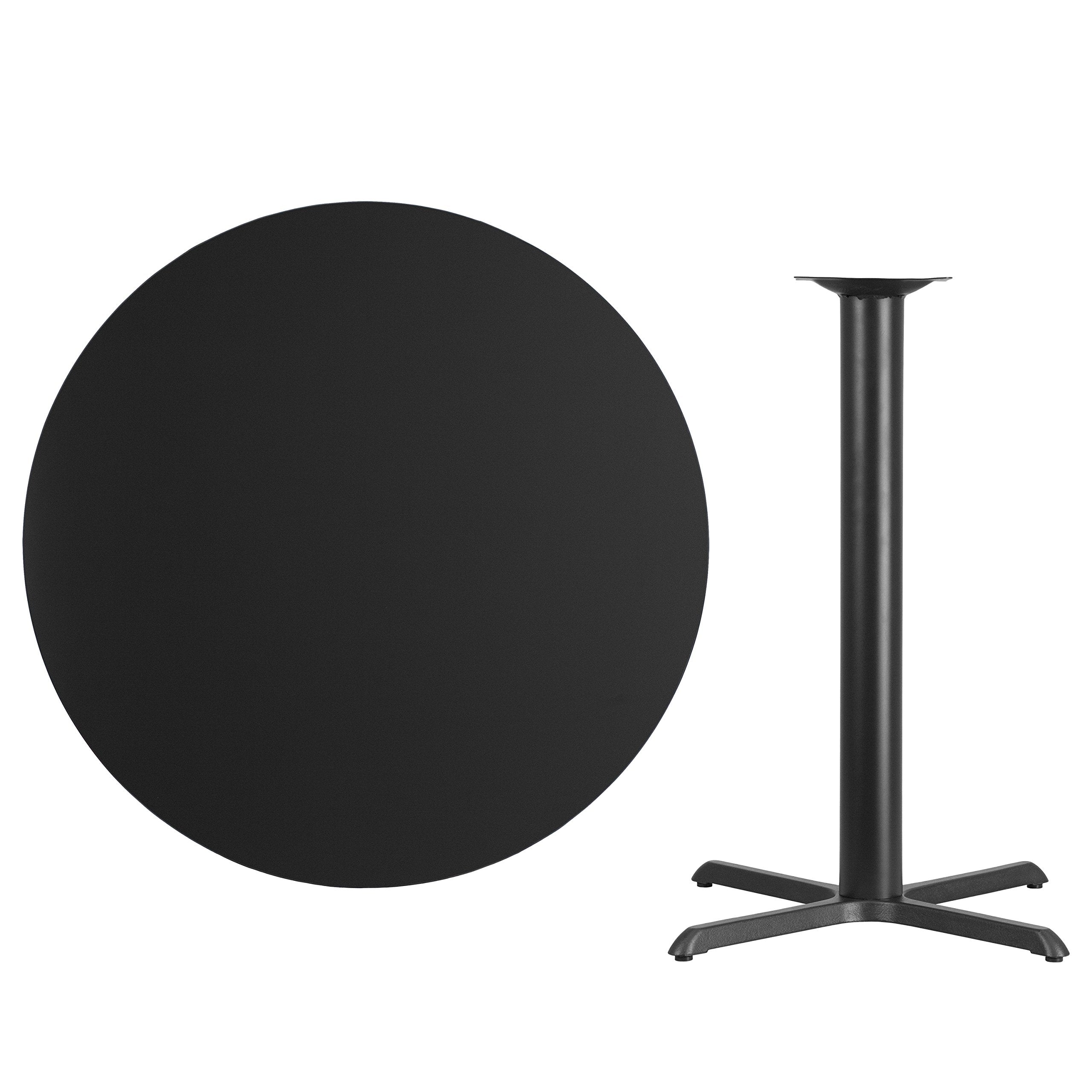 Flash Furniture Stiles 42'' Round Black Laminate Table Top with 33'' x 33'' Bar Height Table Base