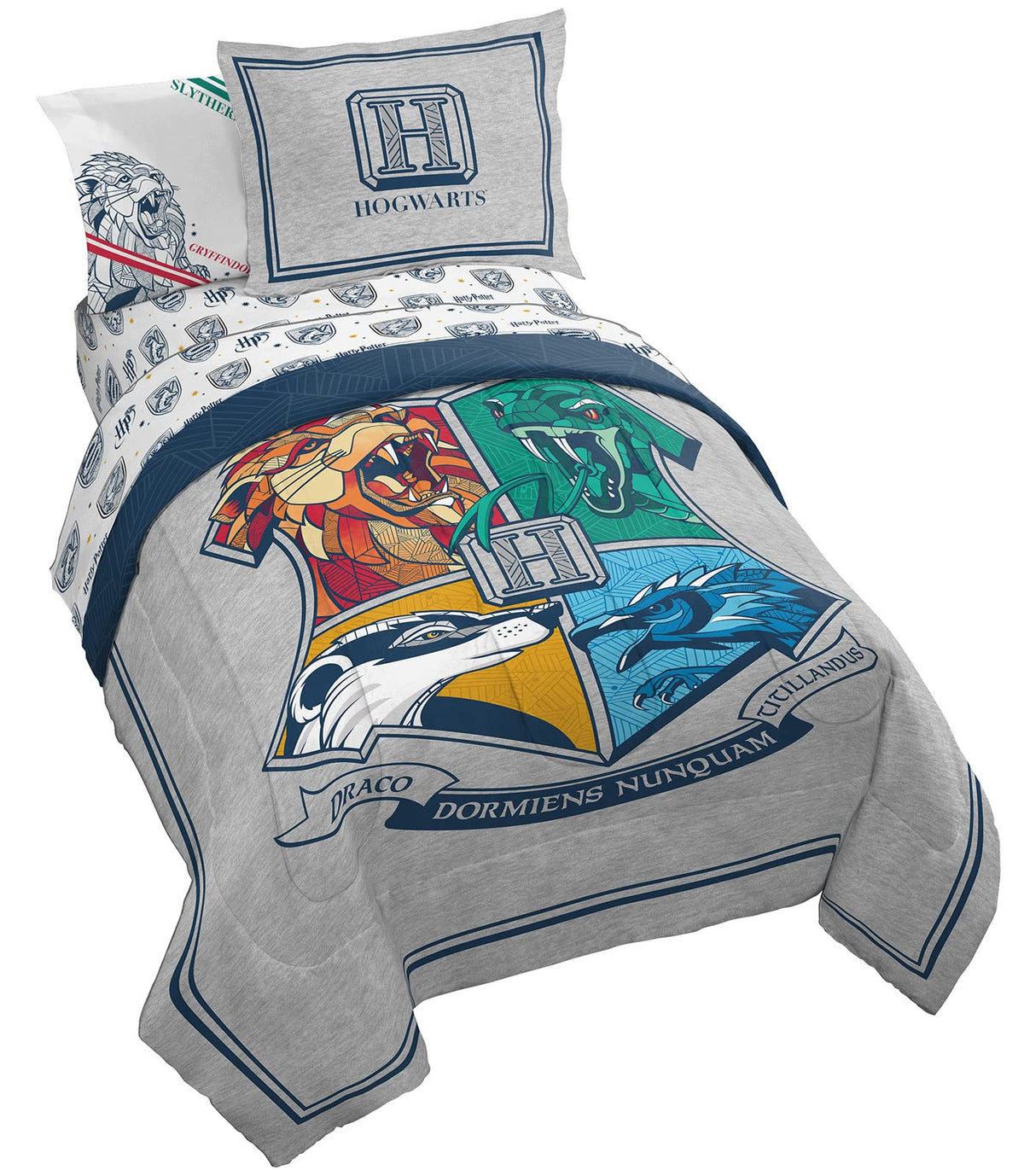 Jay Franco Harry Potter Stand Together 5 Piece Twin Size Bed Set - Includes Comforter & Sheet Set - Super Soft Kids Bedding Fade