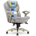 Serta Ergonomic Executive Office Chair Motion Technology Adjustable Mid Back Design With Lumbar Support, Light Gray Fabric